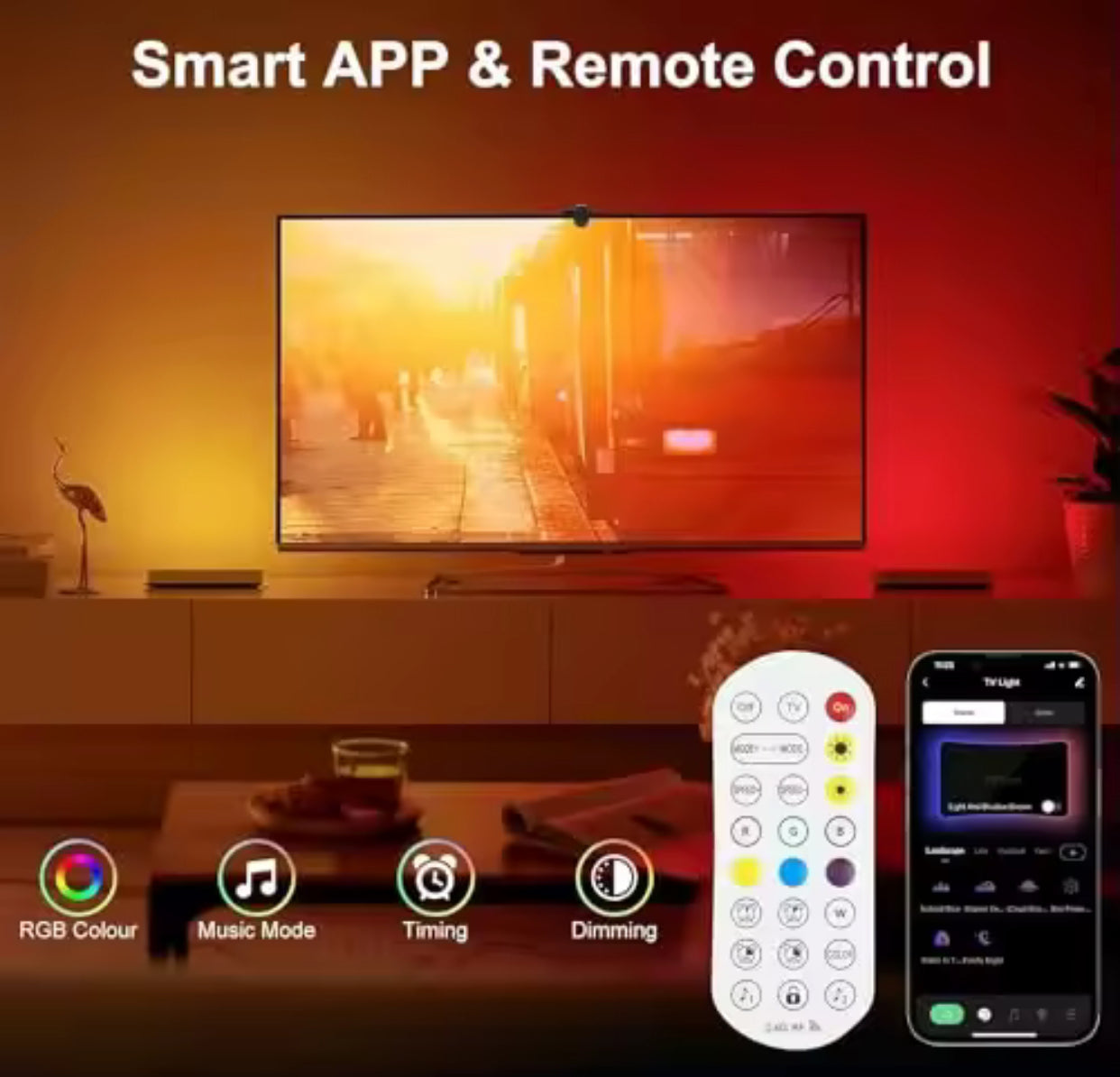 XSmart TV Backlight with (Camera Sensor) - Sync via Camera & App Control