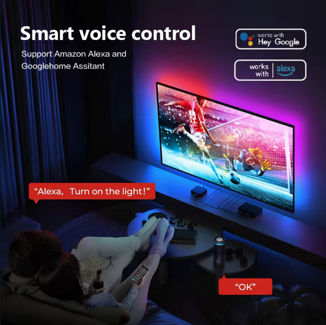 Smart Gaming LED Lights – HDMI Sync with TV | App Control